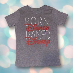 “Disney Born Disney Raised” Boy's Gray Short Sleeve Tee Shirt Top Size XS 4